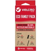 VELCRO Brand ECO Family Pack with Circles, Strips & Straps 25 Pieces VEL-30852-USA