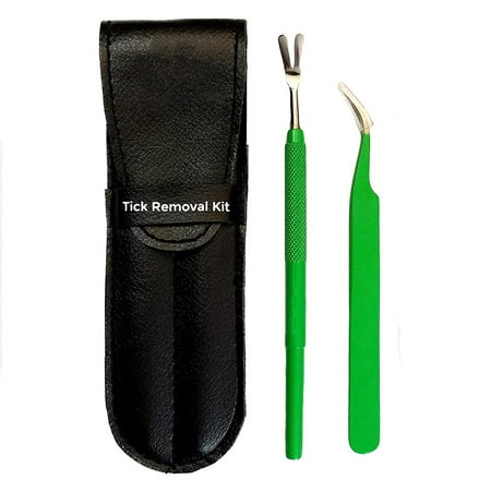 Reactionnx Tick Remover Tool, Tick-Off Pro, Hygienic All Stainless Steel Tick Removal Tool with Leather
