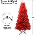 thumbnail image 2 of imerelez Artificial 6ft Pre-Lit Artificial Christmas Tree with 804 PVC Branch Tips, Hinged Premium & Foldable Base for Indoor Holiday Decorating Red, 2 of 9