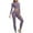 Purple, variant on UAMVSH Yoga 2 Piece Outfits for Women Cropped Long Sleeve Layering Tops with High Waist Butt Lifting Leggings Seamless Athletic Sets(Small,Red)