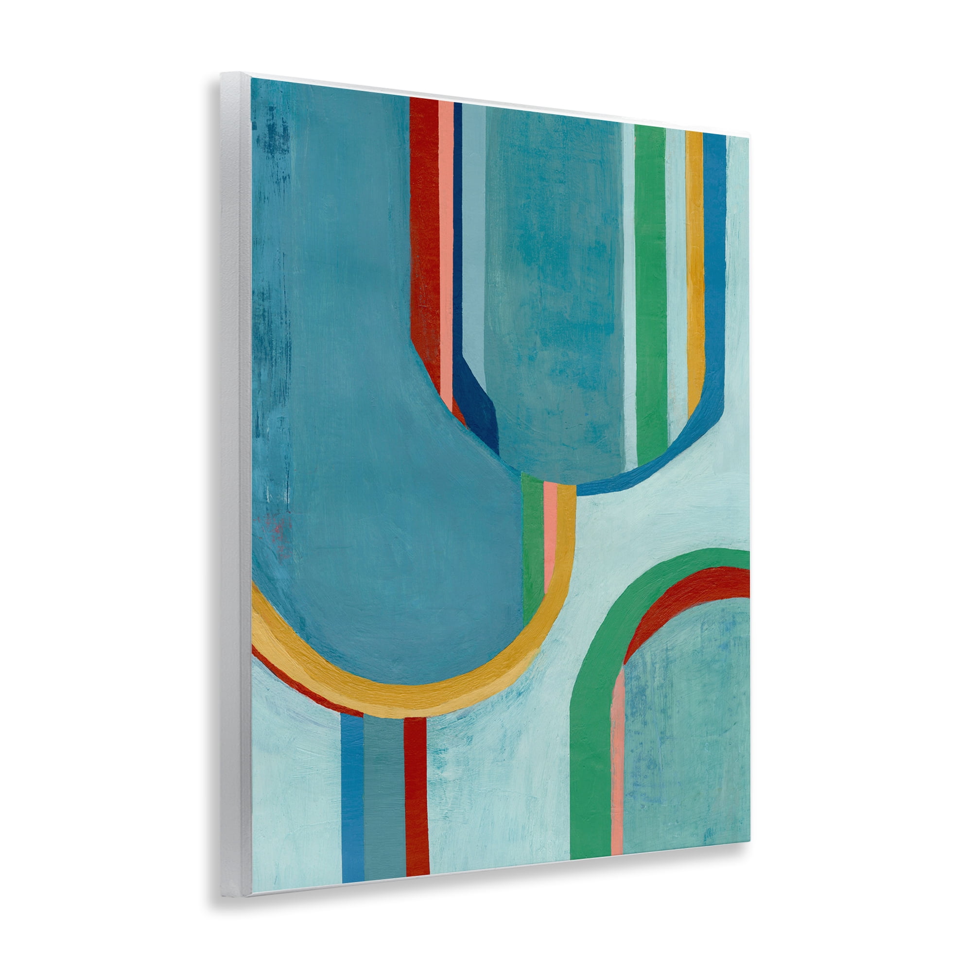 Stupell Industries Blue Striped Arches Abstract Painting Unframed Art Print Wall Art, 11 x 14