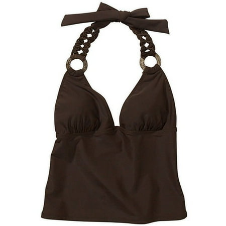 Women's Plus O-Ring Halter Tankini Top