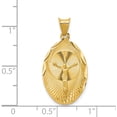 thumbnail image 4 of 14K Yellow Gold Polished D/C Corpus Oval Pendant (28 X 14.5) Made In Mexico k5608, 4 of 6