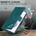thumbnail image 2 of Flip Cell Phone Case for Samsung Galaxy A13 5G/4G/A04S, Magnetic Closure Premium Shockproof PU Leather Protective Folio Phone Case with Kickstand Card Slot Wallet Flip Cover - Green, 2 of 18