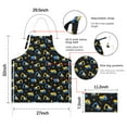 thumbnail image 4 of Cartoon Construction Vehicles Stars Black Apron-Garden Aprons for Women with Pockets-Cotton Linen Waterproof Kitchen Cooking Gardening Aprons Adjustable for Kitchen,Cooking,BBQ and Salon 33x27 Inch, 4 of 4