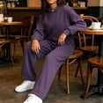 thumbnail image 5 of BXJX Girls Outfit Sets, School 2 Piece Long Sleeve Sports Hoodies and Sweatpants Sets Purple Size 14-15 T, 5 of 6