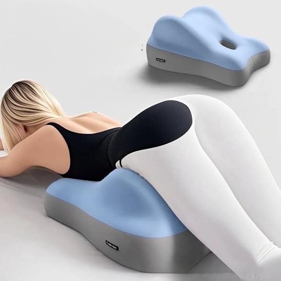 Multi Functional Pillow with Breathable and Elastic Support, Wedge-Shaped backrest Cushion for Sleeping, Reading, and Binge Watching While Lying Down (blue)