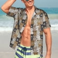 thumbnail image 7 of Fuzoiu Cartoon Bear Print Hawaiian Shirt for Men, Summer Beach Casual Short Sleeve Button Down Shirts, Men’s Beach Summer Shirts with Pocket,X-Large, 7 of 7