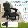 thumbnail image 6 of LOYALICE Folding Adjustable Adirondack Chair with Retractable Ottoman, HDPE Weatherproof Outdoor Chair With Double Cup Holder, Black, 6 of 11