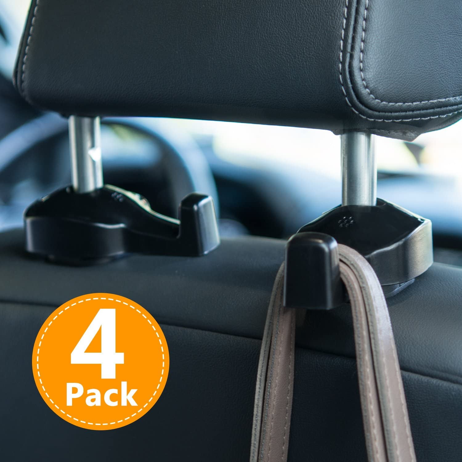 Fashion Portable Car Interior Seat Bag Storage Hook Hanger Holder 1Pair Beige
