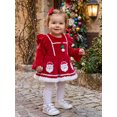thumbnail image 3 of Cjfdfy Newborn Baby Girls Christmas Outfit Romper Dress Santa Claus Gingerbread Man Embroidery Long Sleeve Velvet Bodysuit With Headband Christmas Holiday Outfit 0-18M, 3 of 9