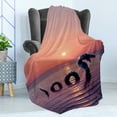 thumbnail image 4 of Sea Monster Soft Flannel Fleece Throw Blanket, Vertical Photo of Loch Ness with an Open Mouth, Cozy Plush for Indoor and Outdoor Use, 50" x 70", Mauve Multicolor, by Ambesonne, 4 of 5