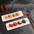 thumbnail image 5 of OEFNTAC Plastic Sushi Tray Long Rectangle Serving Platter Party Dessert Cake Plate 11.5x3.7x0.8in, 5 of 6