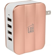 LAX Gadgets SmartPower 4 (30W 4-Port USB Wall Charger) Multi-Port USB Charger with Foldable Plug for iPhone 7 7 Plus 6s / 6 / 6 Plus, iPad Air 2, Galaxy S8 S7 S6, Note 5 and More