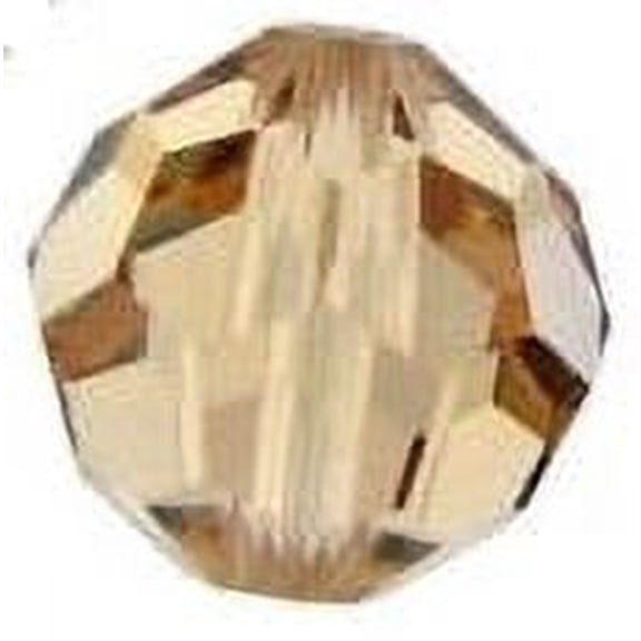 Swarovski Round Crystal Beads Item #5000 Lt. Colorado Topaz Color 8mm Size - 12 Pieces