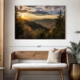 thumbnail image 3 of Elephant Stock Sunrise In Smoky Mountains Wall Art - Horizontal Canvas Wall Art - Living Room Wall Decor - Nature Canvas - Green And Blue Decor - 51" x 34", 3 of 8