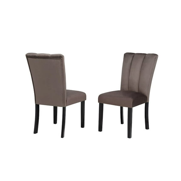 Best Master Furniture Sheridan Velvet Dining Chairs, Set of 2, Cedar Brown