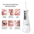 thumbnail image 3 of Irrigador dental inalámbrico para limpieza de dientes y encías, 5 puntas incluidas, recargable con una batería de gran duración. Elimina la acumulación de placa, 3 of 5