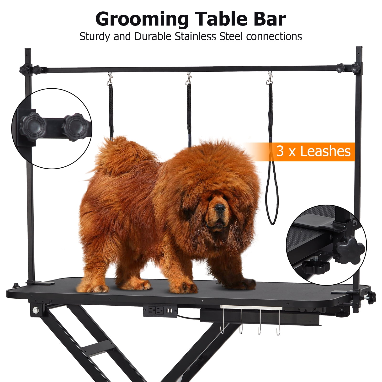 COZONY Electric Pet Grooming Table with Gantry Crane Set, 264 Lbs Load Limit