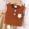 thumbnail image 4 of Xyant Toddler Baby Summer Clothes Girls 3 6 12 18 24 Months 2T 3T 4T 5T Girls Outfits Casual Clothing Suit Short Sleeve T-Shirt +Pants Set (Brown,18-24 Months), 4 of 6