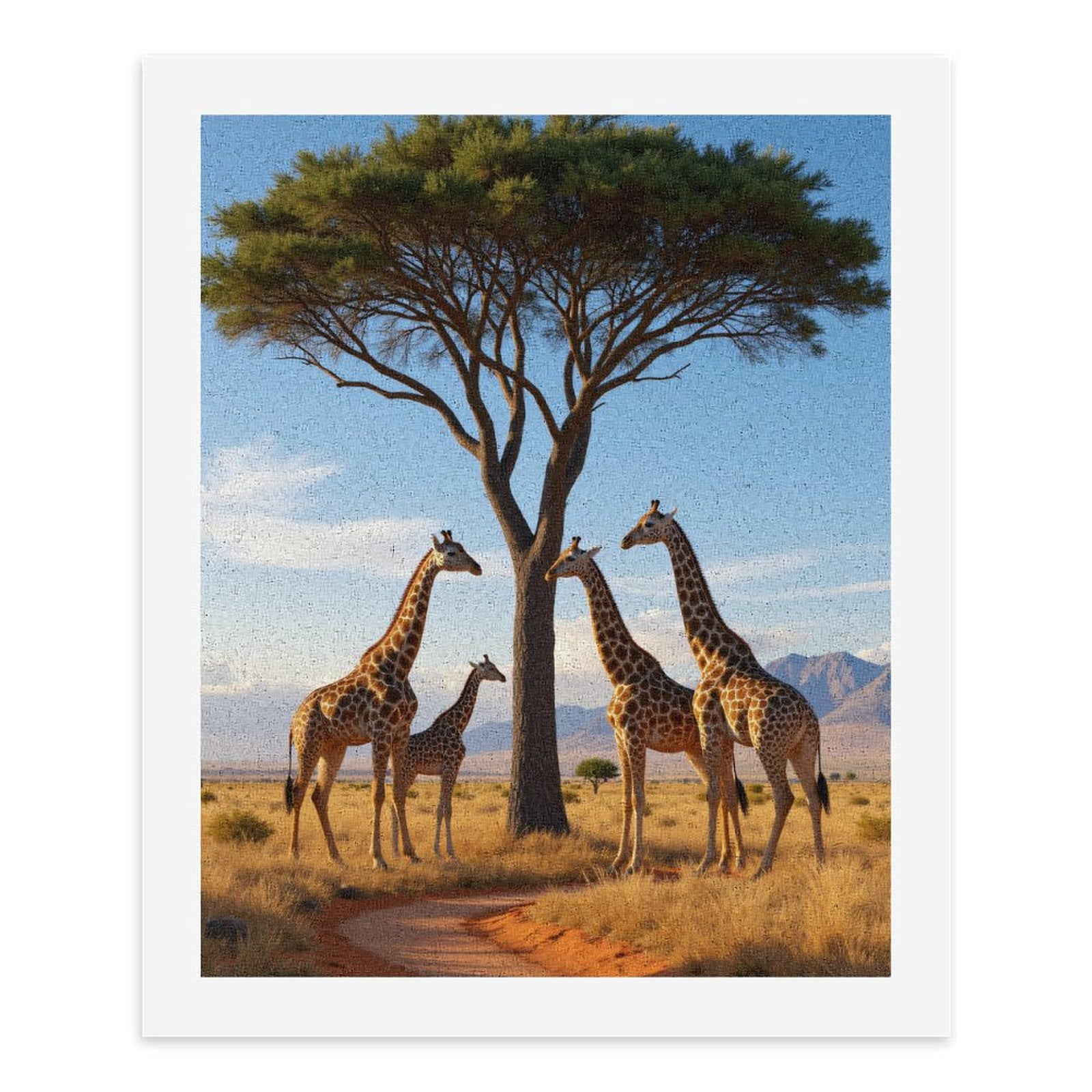 Paint By Numbers Kit for Adults Beginner - Giraffes Under Acacia Tree Plains DIY Canvas Painting Kits for Adults, Frameless Paint By Number for Adults for Home Wall Decor 16x20 Inch