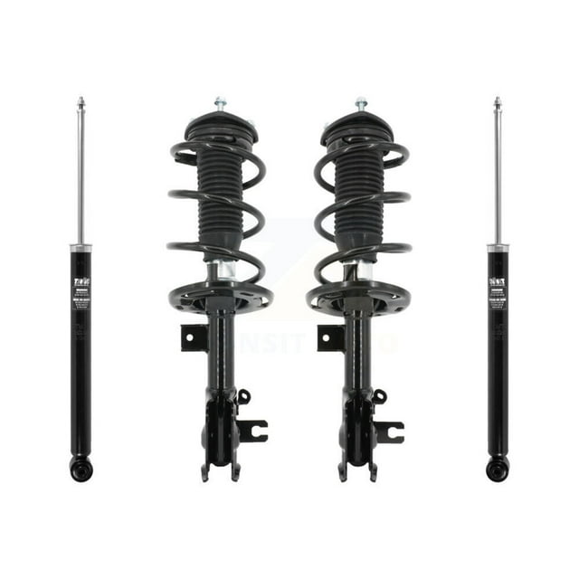 Transit Auto Front Rear Complete Suspension Shocks Strut and Coil Spring Mount Assemblies Kit for Car 2014-2018 Mazda 3 - Left Right Side (Driver Passenger) K78M-100415