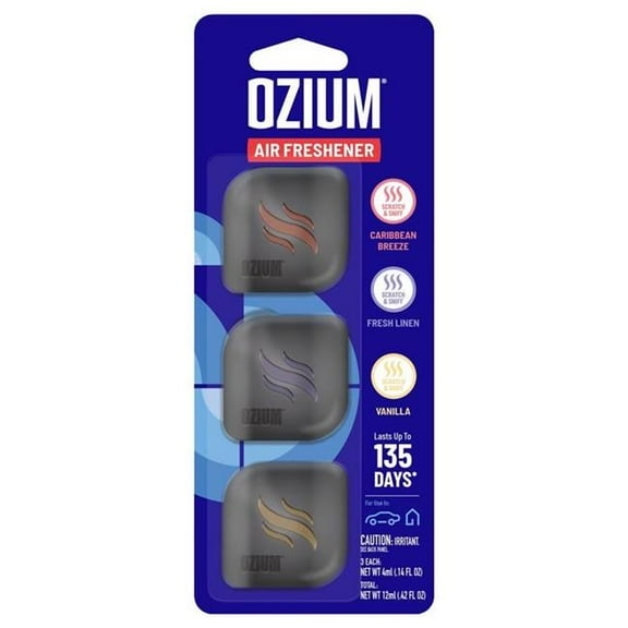 Ozium 8110635 Black Clip-on Air Freshener - Pack of 3