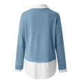 thumbnail image 3 of Yokua Women's Sweater 2 in 1 Shirt Loose Solid Color Long Sleeve Bottoming Comfortable Sweater Pullover, 3 of 8