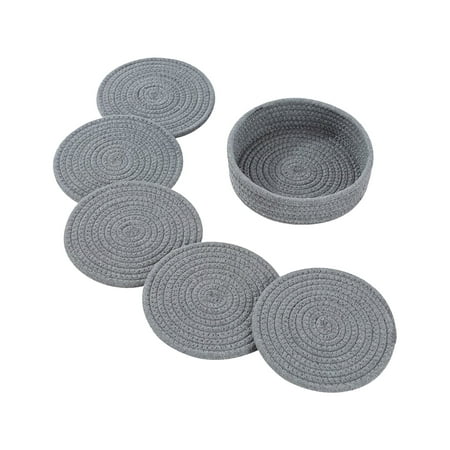 

Pot Holder Tripod 5-Piece Set and Kitchen Storage Basket 1-Piece Pack Cotton Tripod Pad for Hot Pots and Pans Hot Plate Insulation Pad Table Protector Thermal Pad
