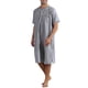 thumbnail image 4 of CAMISAS DE NOCHE DE MANGA CORTA CON BOTONES INSPIRE CHIC PARA HOMBRES, CAMISONES A RAYAS XL NEGRO, 4 of 6