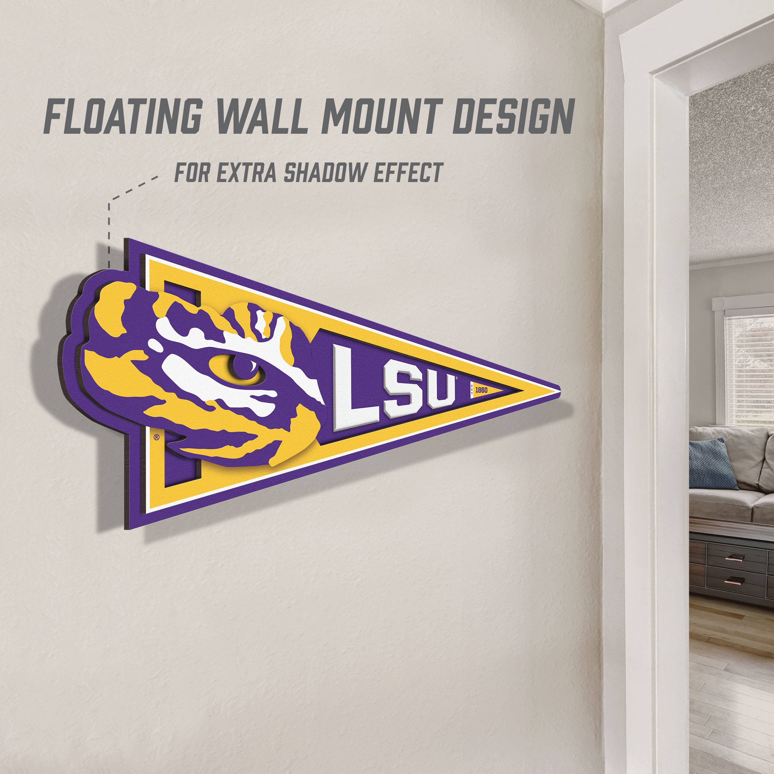 YouTheFan NCAA LSU Tigers Pennant Sign