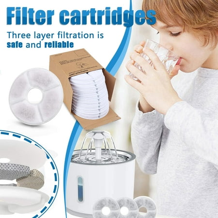 

WGOUP Pet Water Dispenser Activated Carbon Filter Cartridge Resin Filter Cotton C(Buy 2 Get 1 Free)