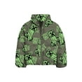 thumbnail image 4 of Minecraft Little and Big Boys Creeper Zip Puffer Jacket, Lightweight, Sizes 4-16, 4 of 5