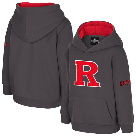Toddler Colosseum  Charcoal Rutgers Scarlet Knights Big Logo Volume Fleece Pullover Hoodie