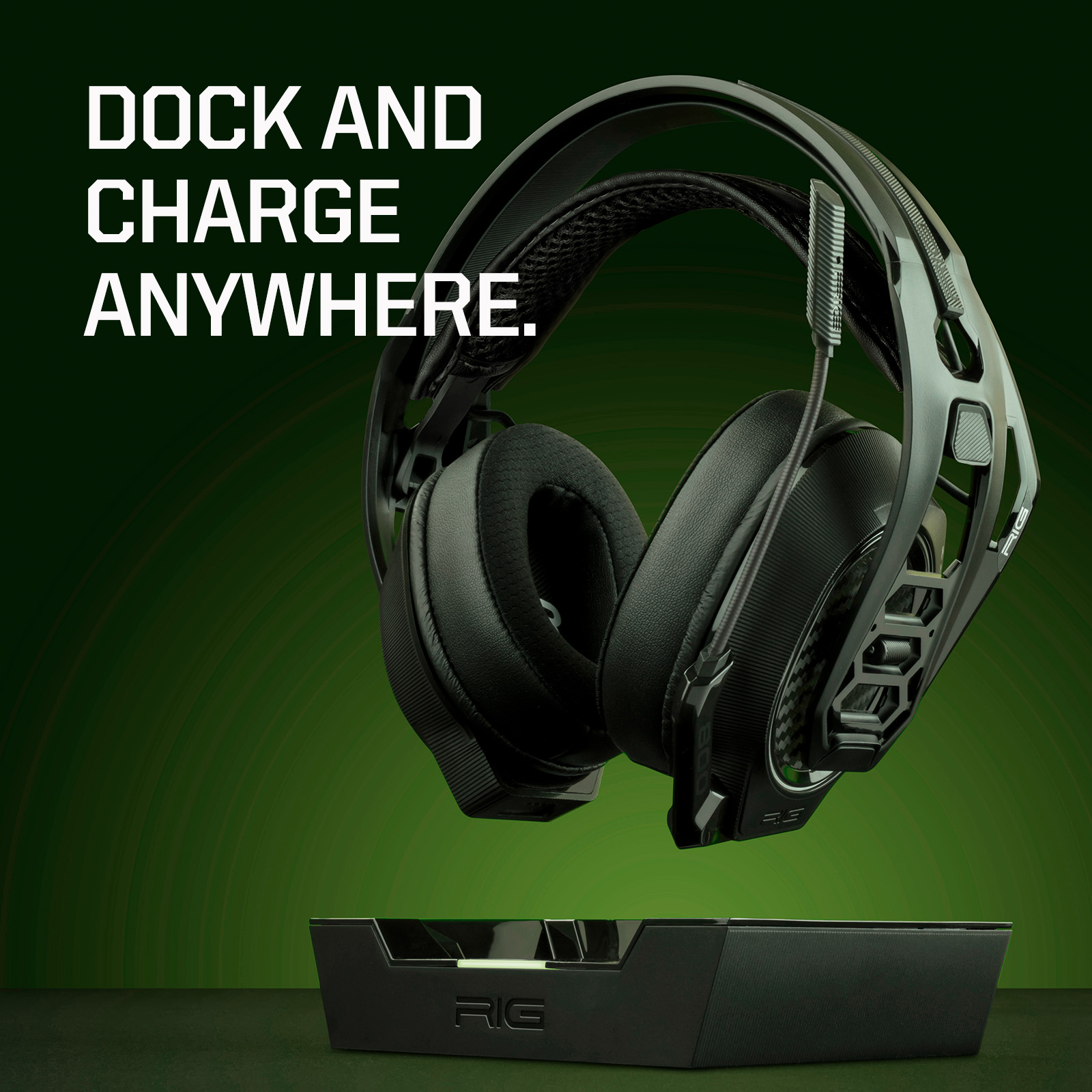 RIG 800 Pro HX Wireless Gaming Headset with Charging Base, Black photo 2