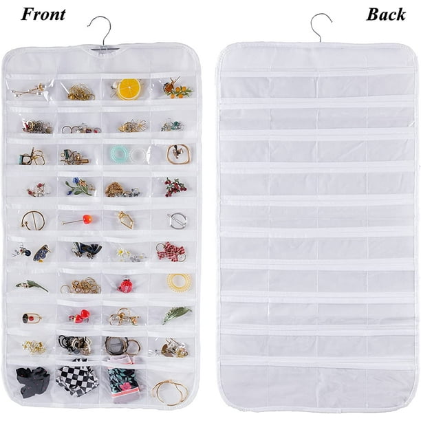 Hanging Jewelry Organizer, 80 Pockets Earring Holder Organizer