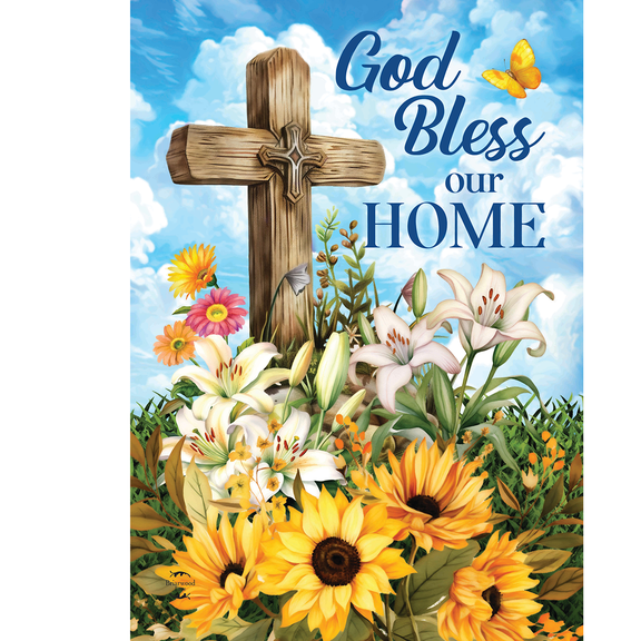 Briarwood Lane Summer Garden Flag 12x18 For Outdoor God Bless Our Home For Summer Garden Flag Flags For Outside