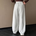 thumbnail image 5 of Ccpelsie Girls Spring Casual Lounge Pants Wide Leg Loose Fit Sweatpants Elastic Waist Drawstring Joggers for Home Comfort(A01-Light Gray,5-6 Years), 5 of 7