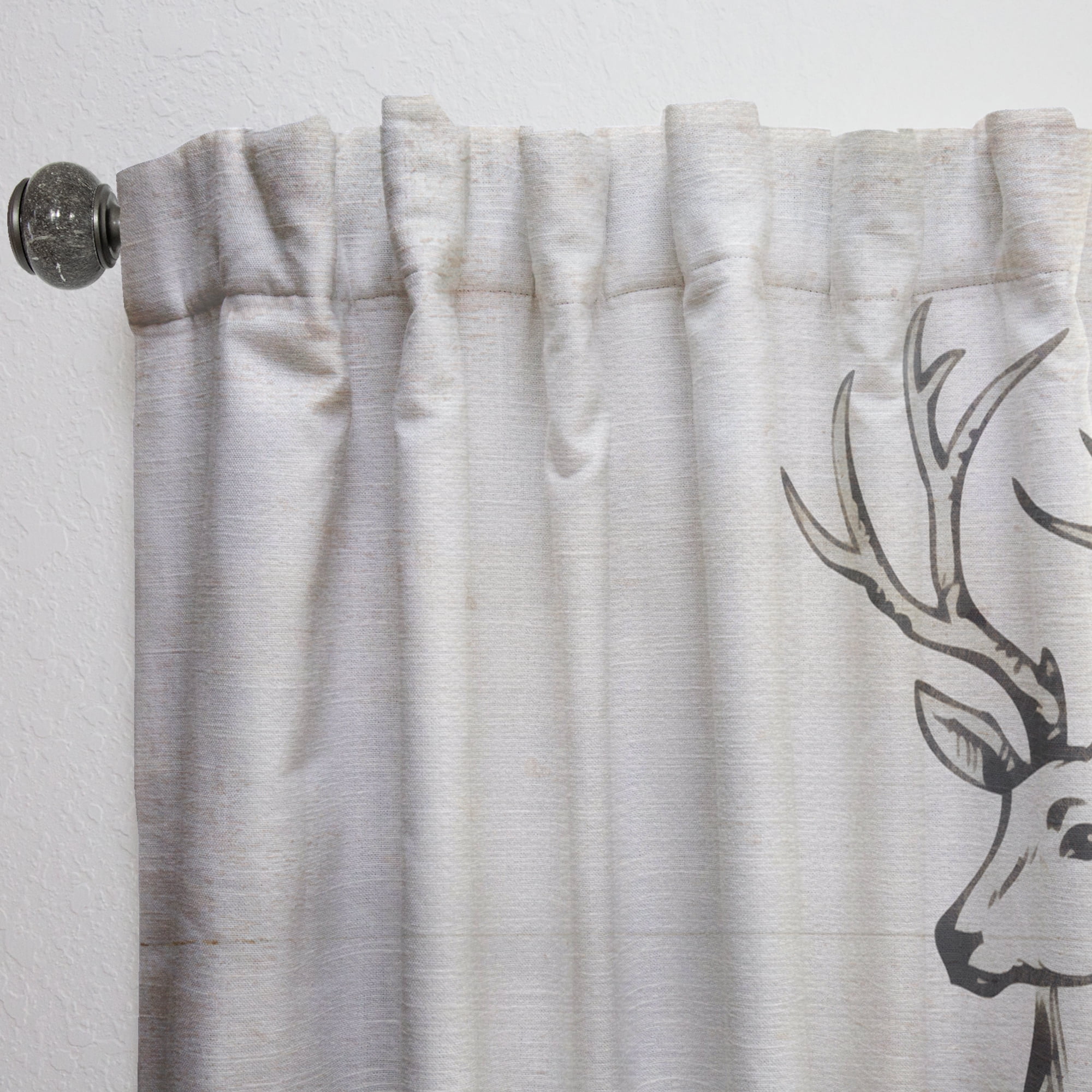 Designart 'Beautiful and Wild Deer VI' Farmhouse Curtain Panel