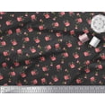 thumbnail image 2 of Soimoi Poly Georgette Tissu Feuilles & Rose Imprimé Floral 1 Yard 42 Inch Wide, 2 of 3