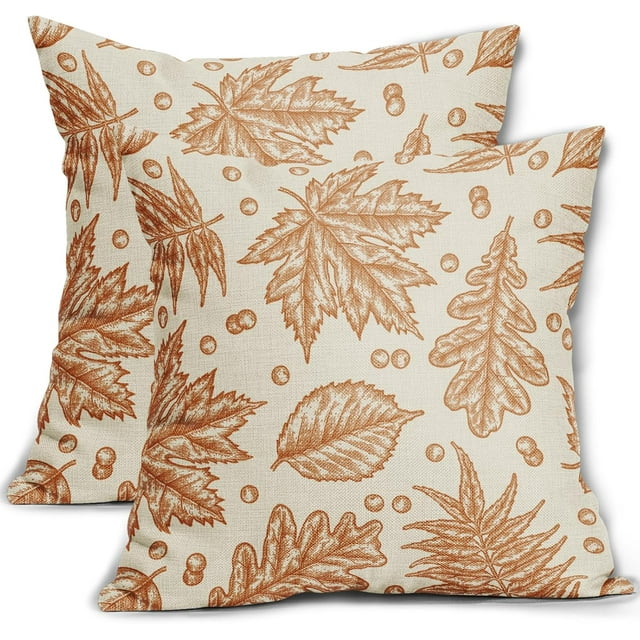Housses de Coussin Citrouille Foncée d'Automne x Ensemble de Coussins Décoratifs à Thème Automnal Action de Grâce Récolte Imprimé Taies d'Oreiller de Style Ferme Extérieur Housse de Coussin Décor Saisonnier pour Canapé S