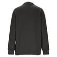 thumbnail image 7 of UTSJKR Womens Fashion Lapel Sweatshirts Side Button Collar Trendy Sweatshirt Casual Solid Color Loose Fit Athletic Shirts Black S, 7 of 7