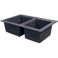 thumbnail image 2 of Transolid Radius 33in x 22in silQ Granite Drop-in Double Bowl Kitchen Sink with 2 AC Faucet Holes, In Grey, 2 of 4