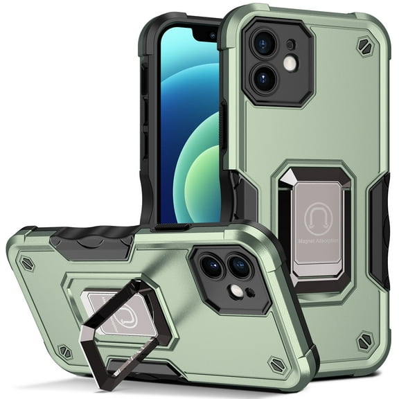 SaniMore for iPhone 11 Case, iPhone 11 Case with Kickstand Armor Magnetic Ring Rugged Protective Military Grade Shockproof Case for iPhone 11 6.1" 2019, Green