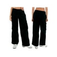 thumbnail image 6 of Liacowi Women Juniors Casual Baggy Cargo Pants Wide Leg Trousers Loose Oversized Hippie Punk Sweatpants Joggers Streetwear, 6 of 7
