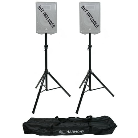 Harmony Audio HA-DSBG Pro DJ (2) Portable Tripod Speaker Stand Pair & Bag New