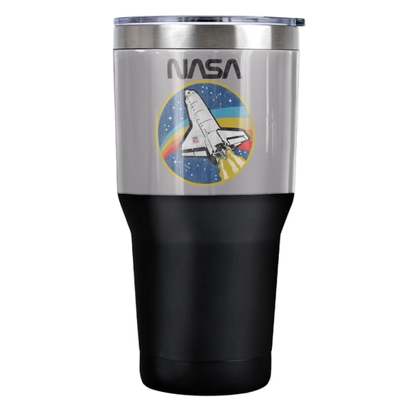 NASA Space Shuttle Patch Stainless Steel Tumbler 30 oz Coffee Travel Cup, Vacuum Insulated & Double Wall with Leakproof Sliding Lid | Great for Hot Drinks and Cold Beverages