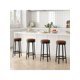 thumbnail image 4 of Qinaqin 4 PCS para Hogar Kitchen 360 de Profundidadgrees Swivel PU Cuero Upholstered Counter Altura Bar Stool Set con Metálico Footrests Mid Century Moderno Stools cm de, 4 of 7