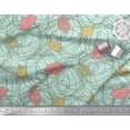thumbnail image 3 of Soimoi Green Rayon Fabric Abstract Circles & Oak Leaves Clip Art Print Fabric by Yard 42 Inch Wide, 3 of 3