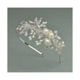 thumbnail image 3 of Diademas de boda hechas a mano con perlas para mujer, diadema de novia con diamantes de imitación plateados, accesorios de joyería para el cabello, 1 pieza blanca, 3 of 5